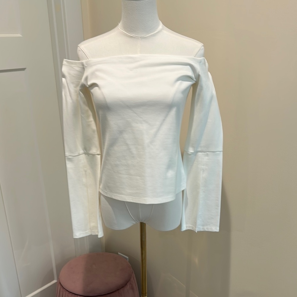 Alexis White Off-Shoulder Fitted Blouse